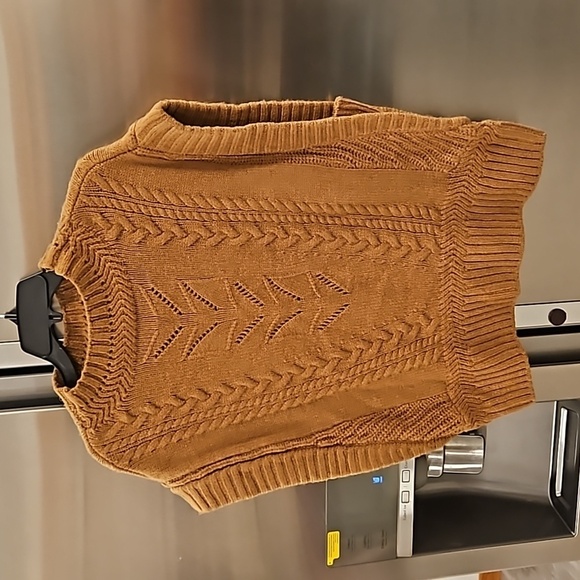 💕WIT & WISDOM💕 Cable Stitch Mock Neck Sweater Vest ~ Nutmeg Brown XL NWT - Picture 7 of 14